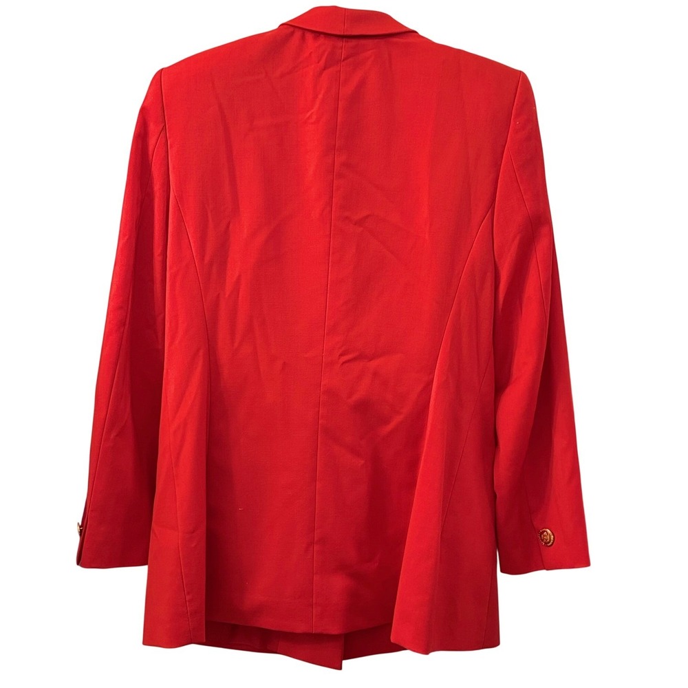 Escada Red Wool Blazer Jacket Women Size 38 / US8 Preppy Classic Quiet Luxury - Picture 2 of 5